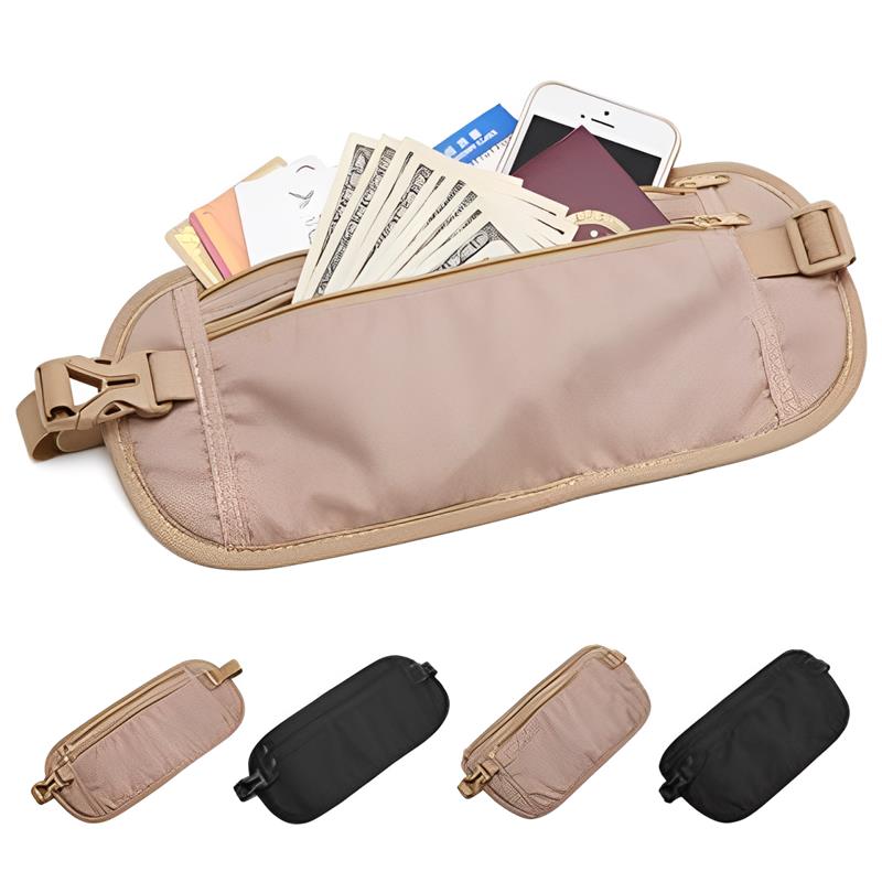 Money Belt Hidden - Antykradzieżowa ukryta saszetka biodrowa do biegania,
