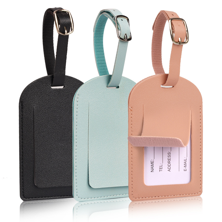 Travel Accessories International - Damskie Męskie Etykiety Bagażowe Skórzane PU