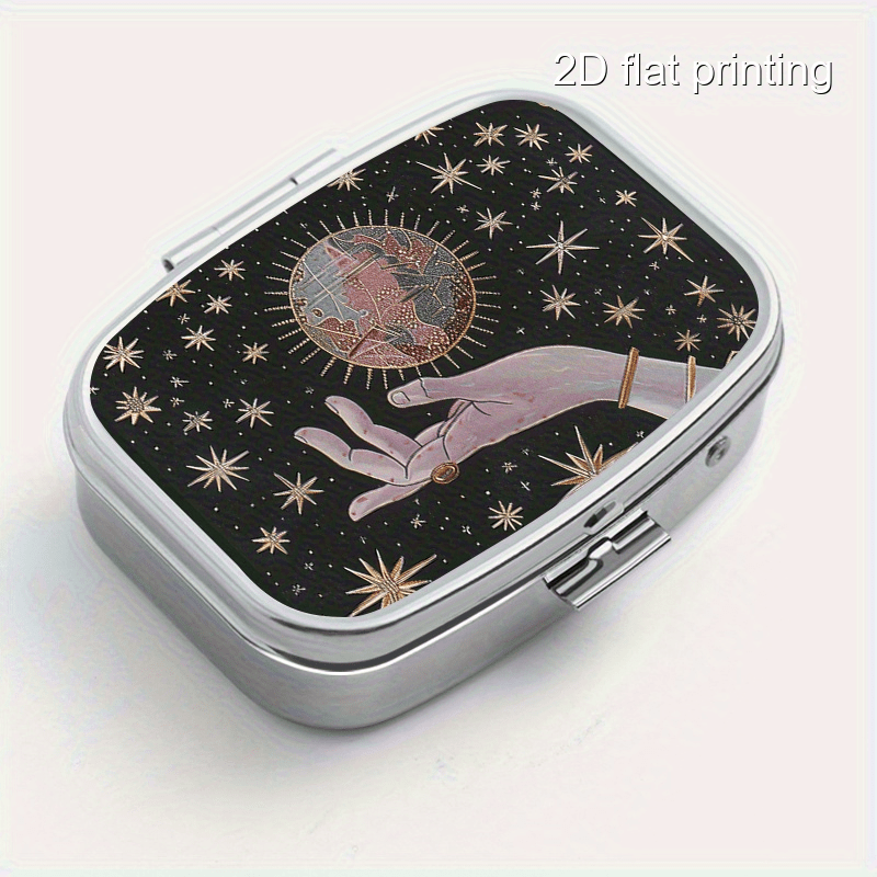 Accessories Travel Jewelry Box - Kwadratowe metalowe pudełko z dwiema przegrodami
