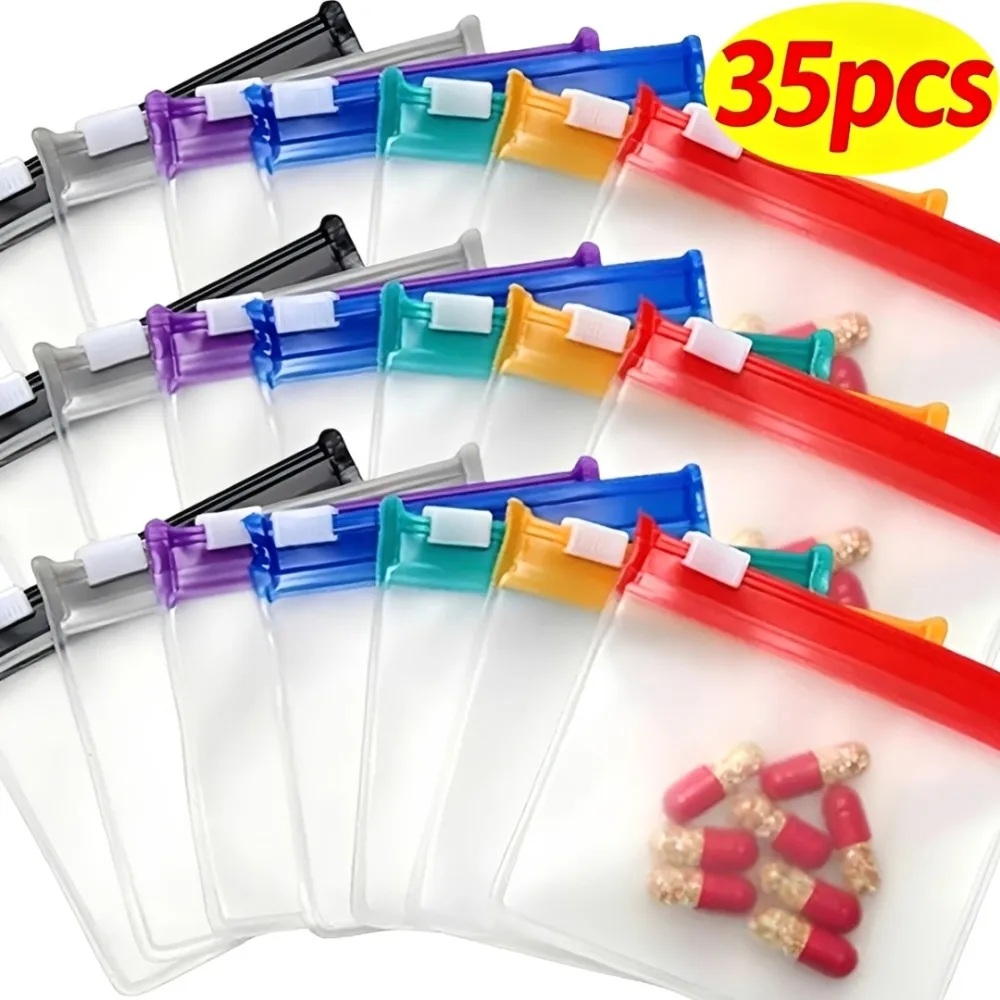 Reusable Zip Bag - Mini Kolorowe Torebki na Tabletki Wielokrotnego
