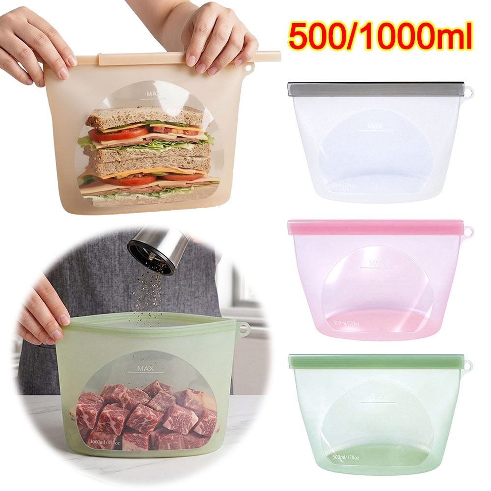 Reusable Zip Bag - Silikonowe worki do przechowywania żywności, odporne