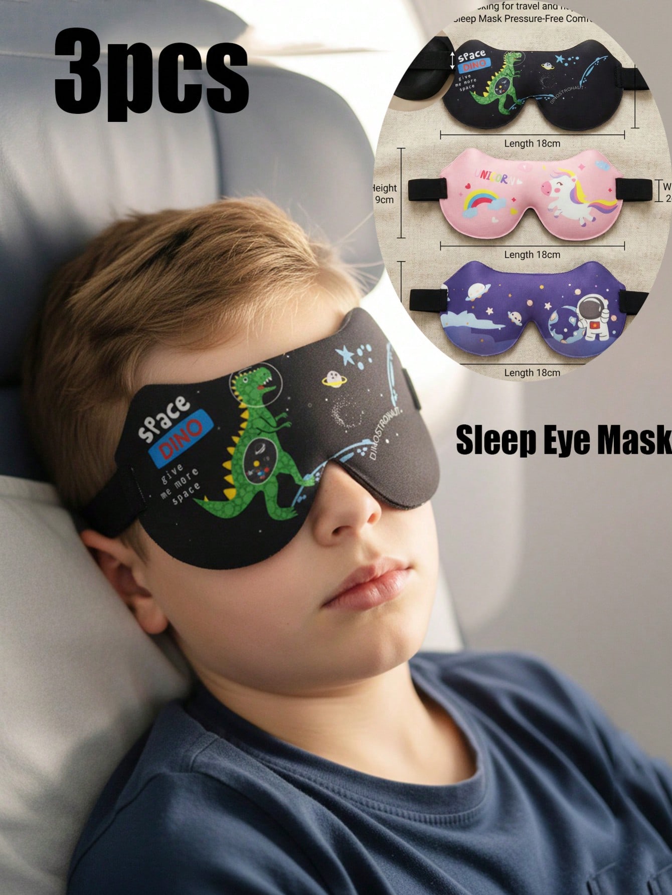 Eye Mask Sleep Travel - 3 szt. Maska do spania 3D