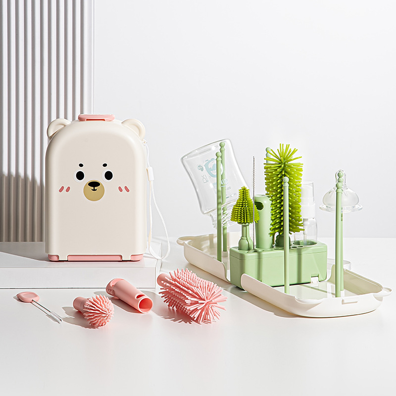 Travel Accessories For 2 Year Old - Zestaw podróżnych szczotek do butelek dla