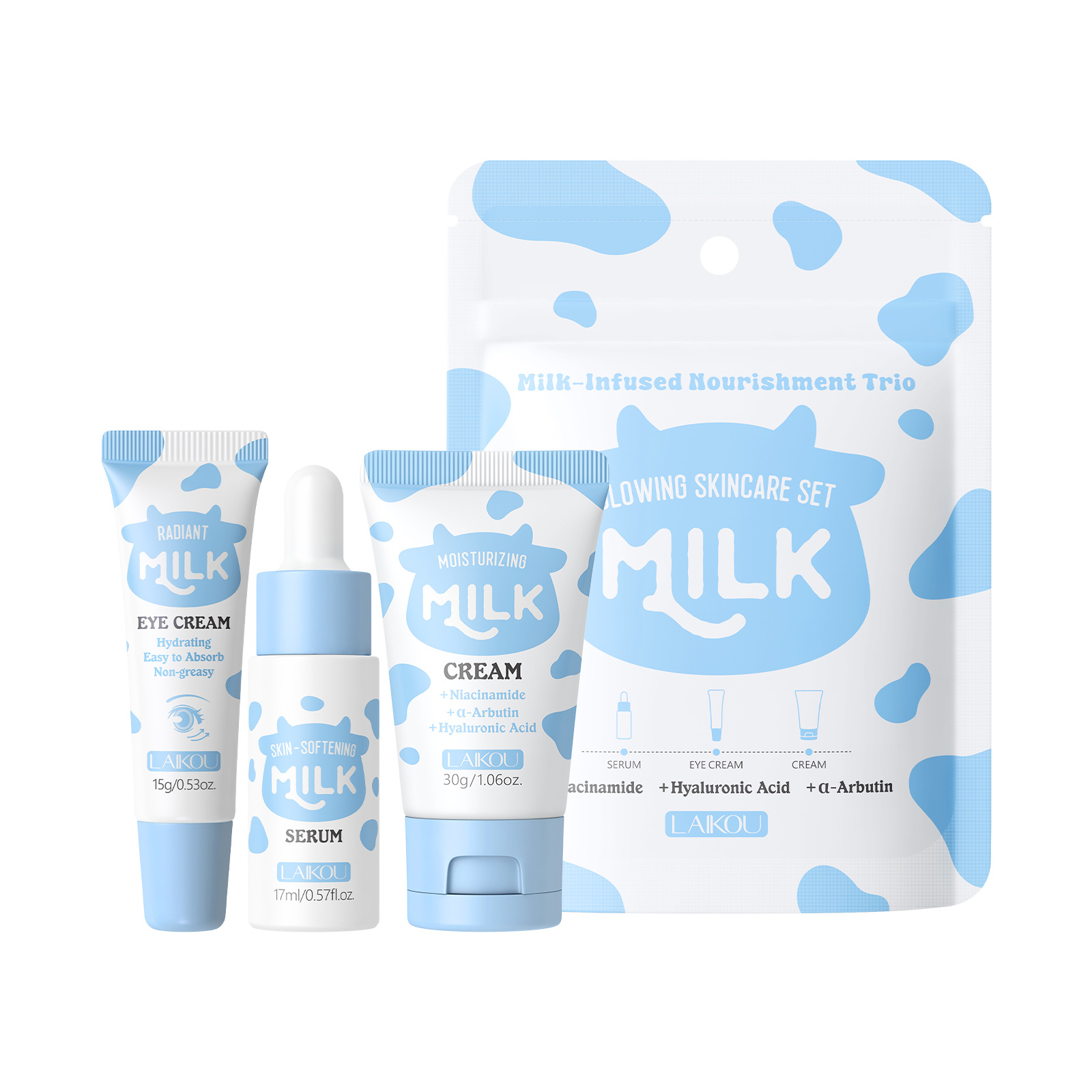 Travel Accessories Set - LAIKOU Milk 3-częściowy zestaw podróżny do