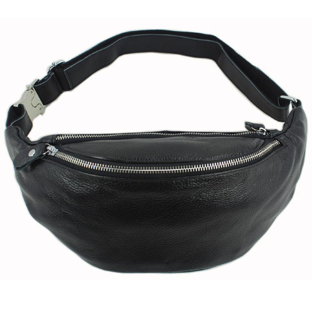 Money Belt Hidden - Modna męska torba biodrowa z prawdziwej