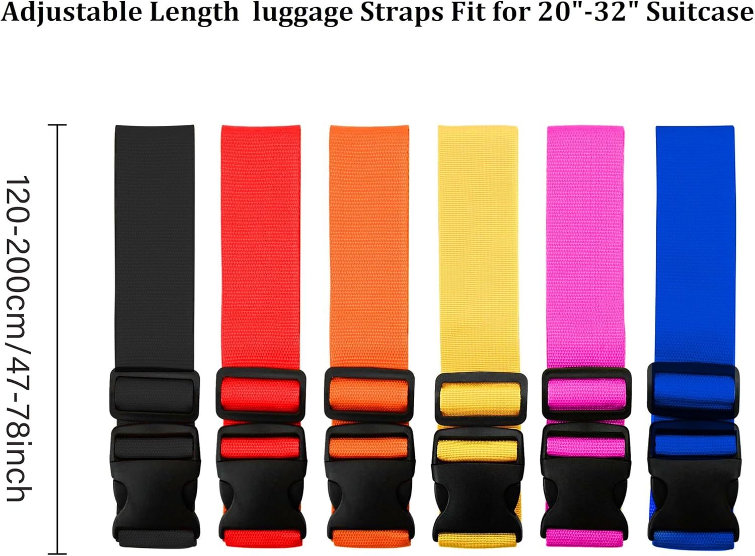 Travel Accessories Luggage Straps - Jasne, regulowane paski do bagażu, 2