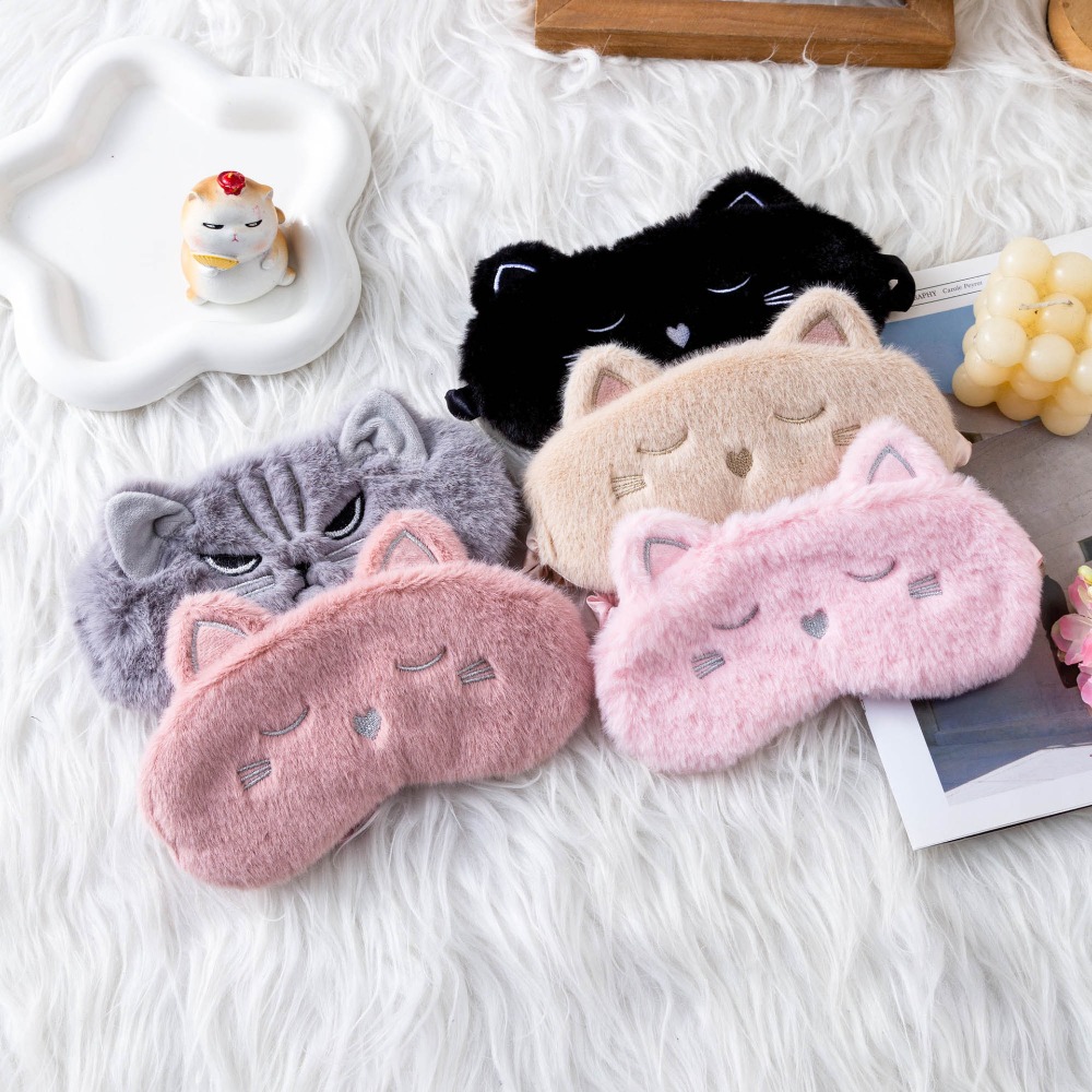 Eye Mask Sleep Travel - Urocza pluszowa maska do spania z