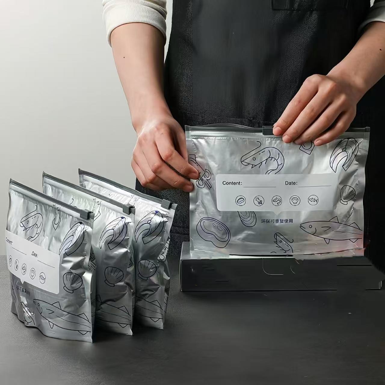 Reusable Zip Bag - ​ Wielorazowe aluminiowe worki do zamrażarki,