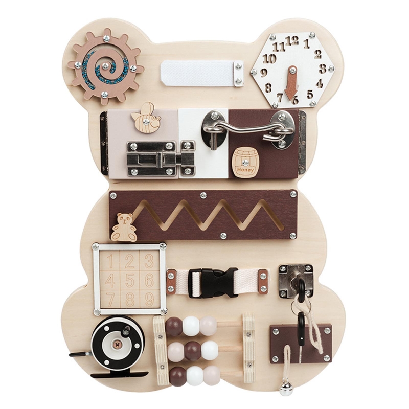Travel Accessories Baby - Tablica aktywności Montessori miś zabawka zajęty