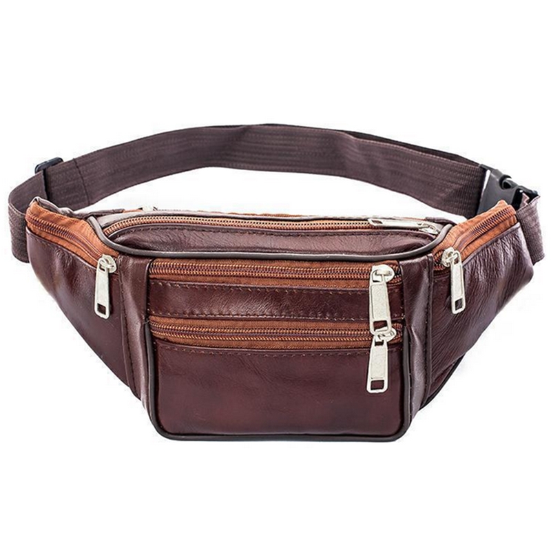 Money Belt Hidden - Skórzana męska torba biodrowa na klatkę