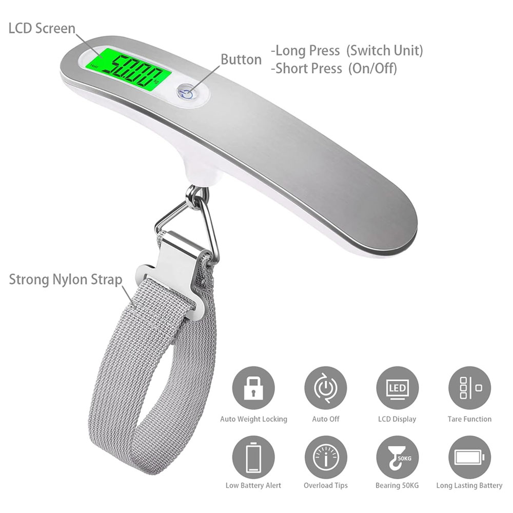 110lb/50kg przenośna waga elek – Luggage Scale Hanging recenzja i cena