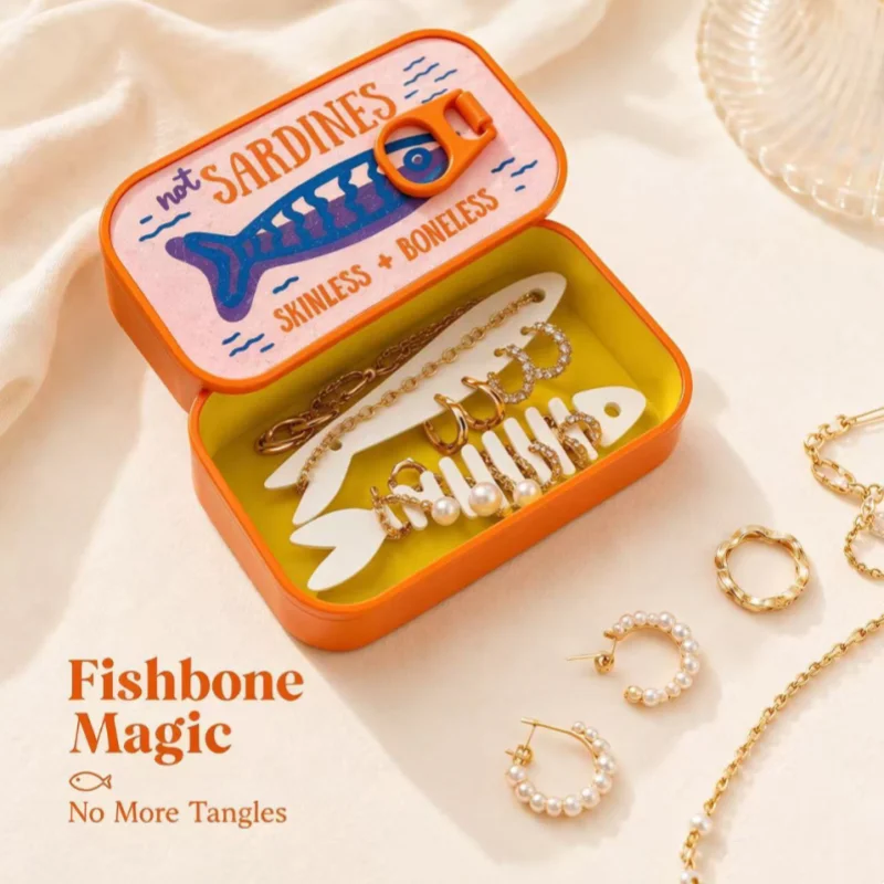 Mini pudełko z nadrukiem sardy – Accessories Travel Jewelry Box recenzja i cena