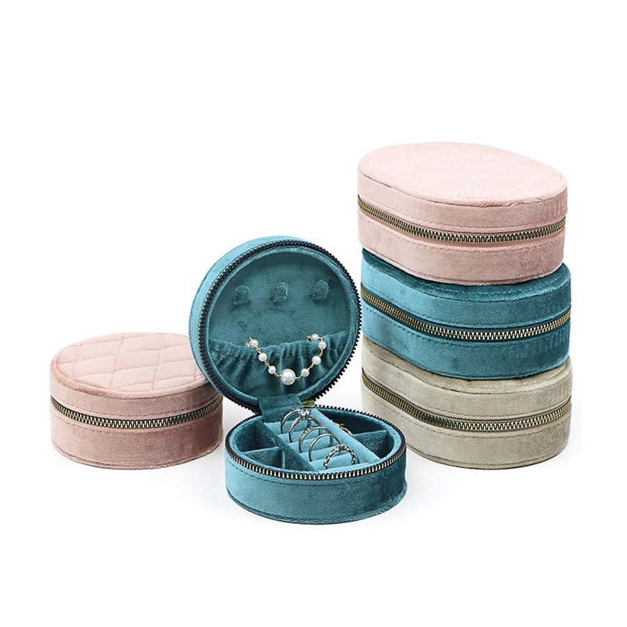 Okrągłe diamentowe aksamitne p – Accessories Travel Jewelry Box recenzja i cena