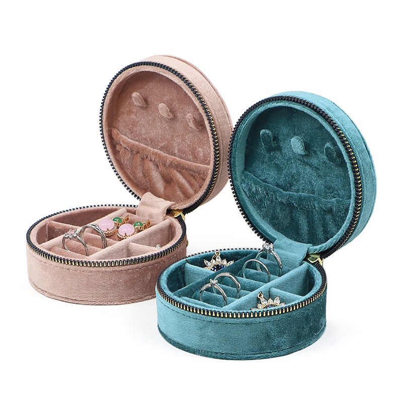 Okrągłe diamentowe aksamitne p – Accessories Travel Jewelry Box recenzja i cena