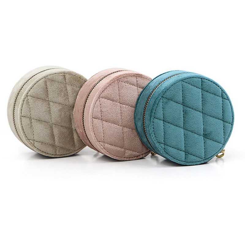 Okrągłe diamentowe aksamitne p – Accessories Travel Jewelry Box recenzja i cena