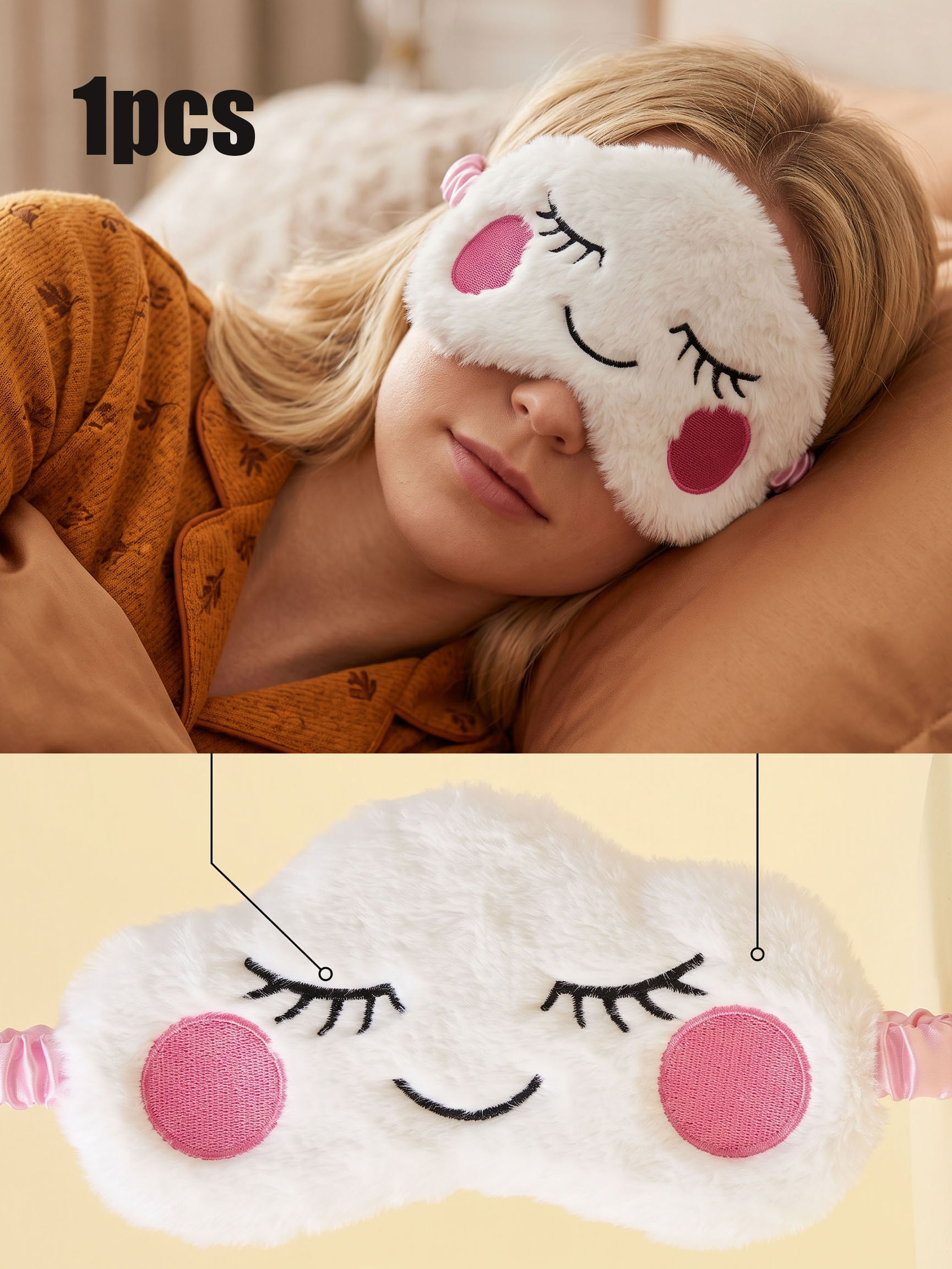 1 szt. Pluszowa maska na oczy  – Eye Mask Sleep Travel recenzja i cena