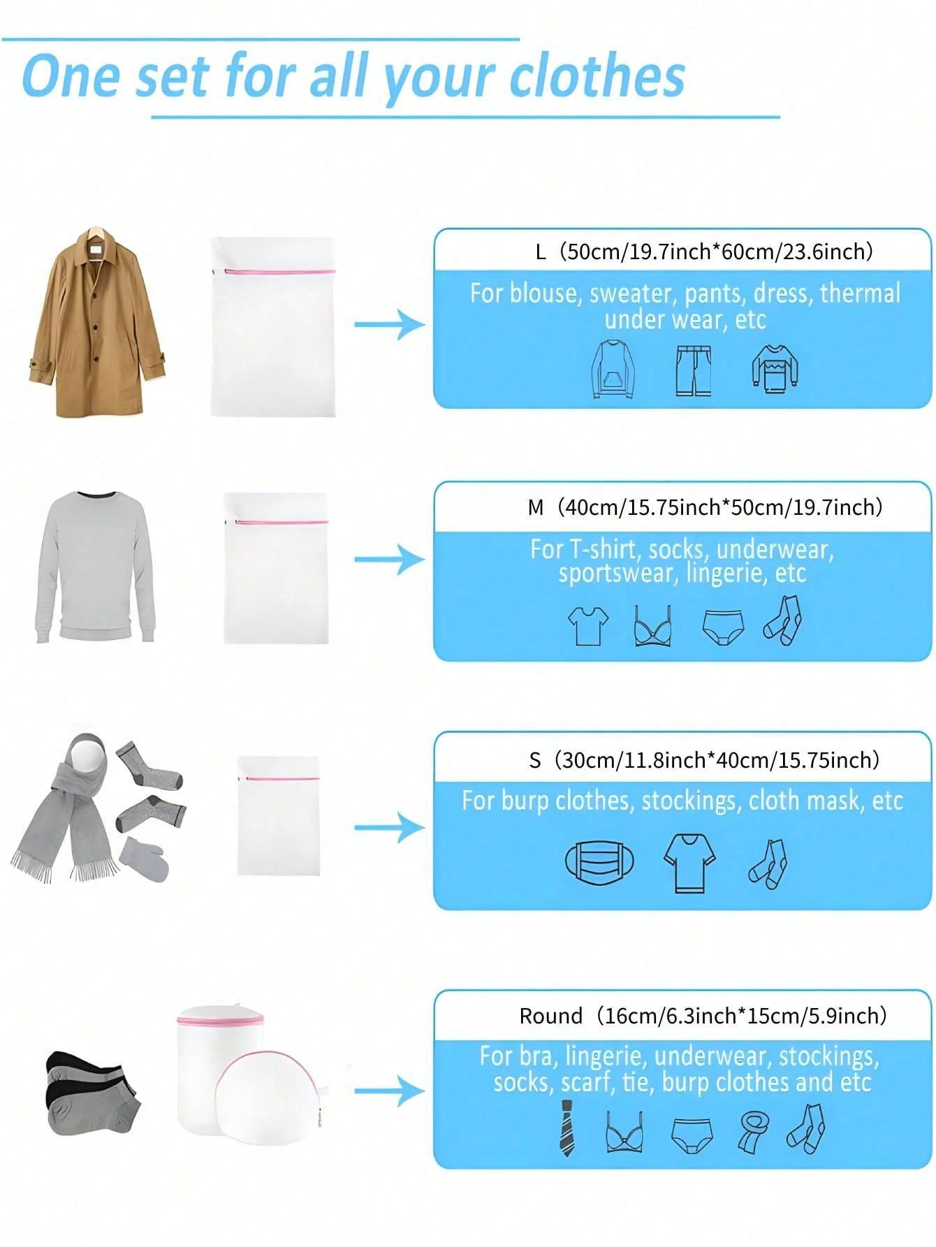 3 szt./zestaw Woreczki do pran – Reusable Zip Bag recenzja i cena