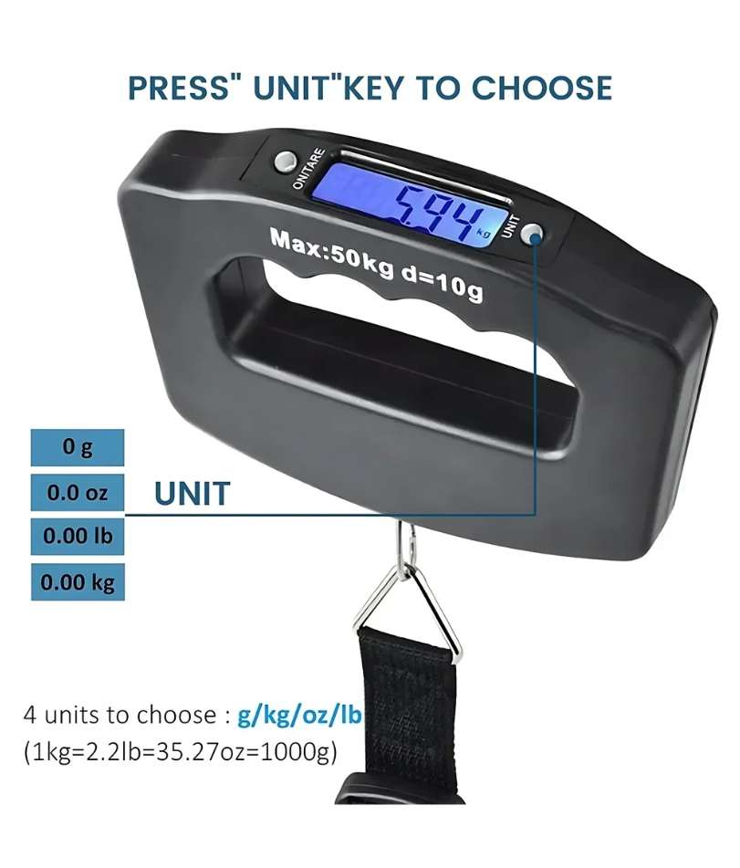 Waga bagażowa cyfrowa 50 kg, p – Luggage Scale Hanging recenzja i cena